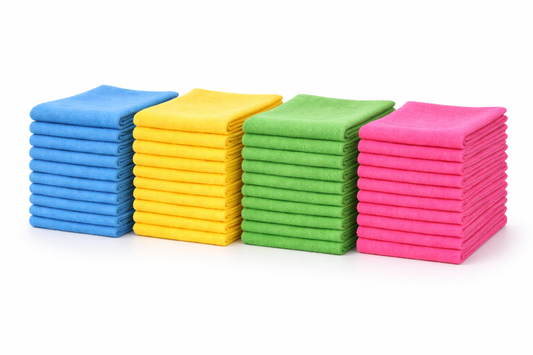 Microfibre Cleaning Cloths — Pack of 10 | 40x40cm | Colour Coded | Multi-Purpose