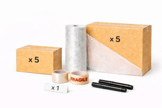 Fragile & Valuables Packing Kit — Bubble Wrap, Boxes & Tape Bundle